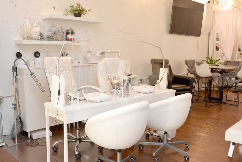 Interior of Get Ready Rooms professional nail salon in Minneapolis Minnesota